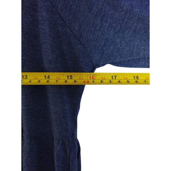 Alishebuy Long Sleeve Blue Top With Smocked Cuffs & V-Neckline.NWT - Picture 6 of 7